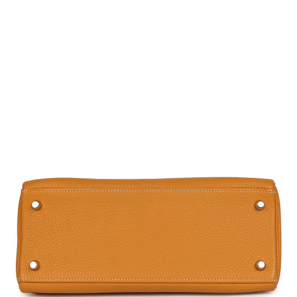 Hermes Kelly Retourne 28 Moutarde Clemence Palladium Hardware
