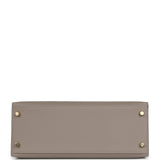 Hermes Special Order (HSS) Kelly Sellier 28 Gris Asphalte Verso Epsom Brushed Gold Hardware