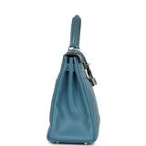Hermes Kelly Retourne 28 Blue Jean Gulliver Palladium Hardware