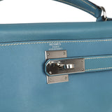 Hermes Kelly Retourne 28 Blue Jean Gulliver Palladium Hardware