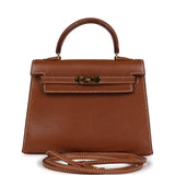 Hermes Micro Kelly Sellier 15 Gold Courchevel Gold Hardware