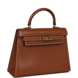 Hermes Micro Kelly Sellier 15 Gold Courchevel Gold Hardware