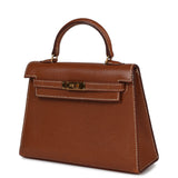Hermes Micro Kelly Sellier 15 Gold Courchevel Gold Hardware