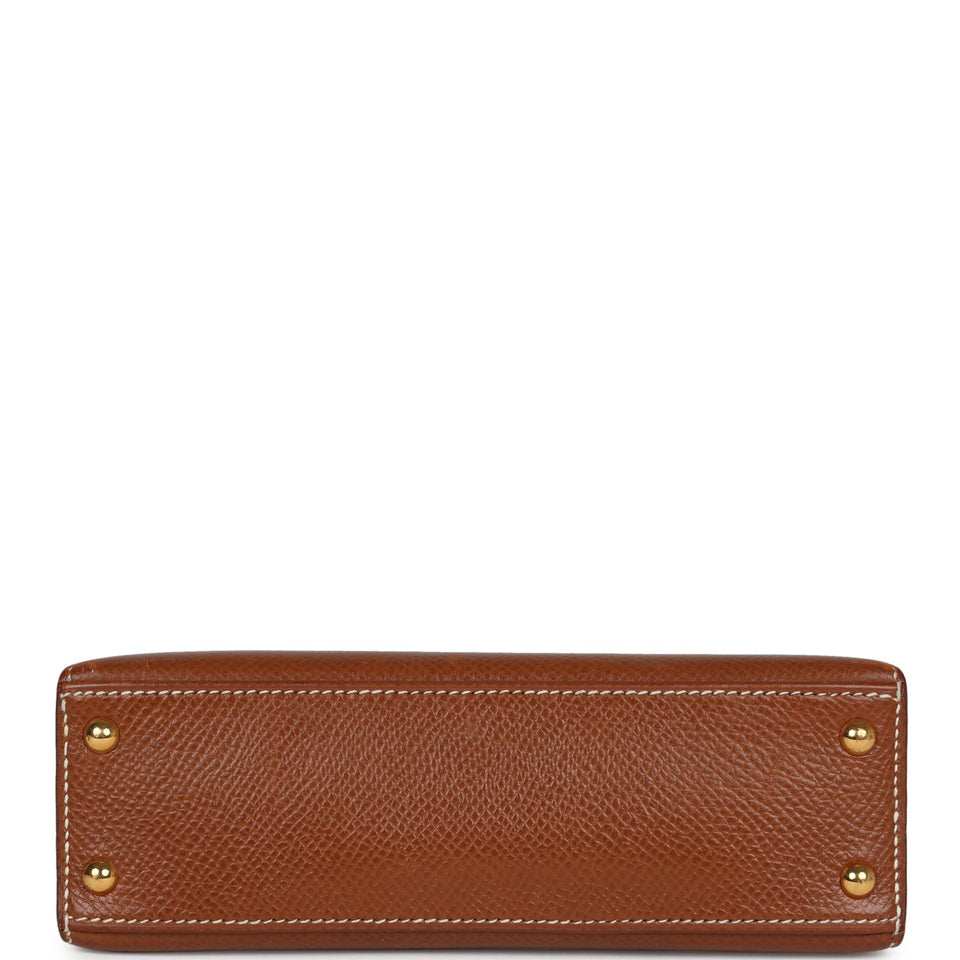 Hermes Micro Kelly Sellier 15 Gold Courchevel Gold Hardware