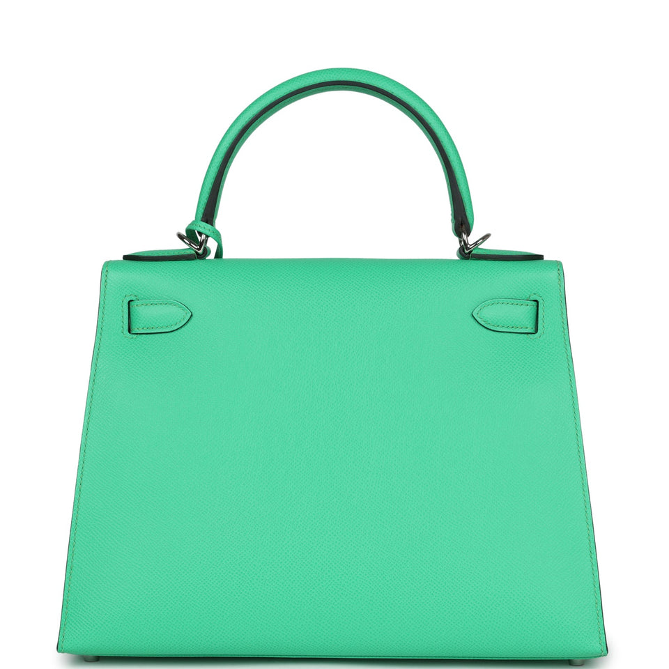 Hermes Kelly Sellier 28 Vert Comics Epsom Palladium Hardware