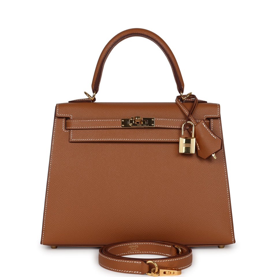 New Hermes Kelly Sellier 25 Gold Epsom Gold Hardware