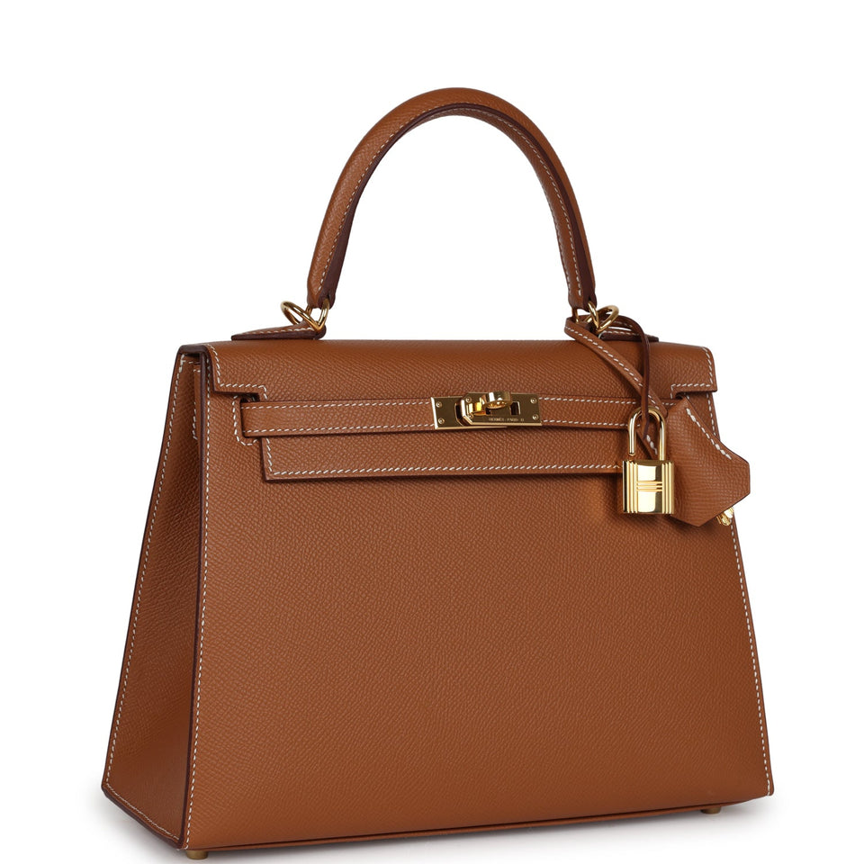 New Hermes Kelly Sellier 25 Gold Epsom Gold Hardware