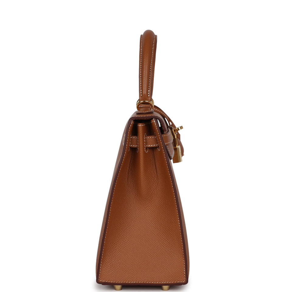 New Hermes Kelly Sellier 25 Gold Epsom Gold Hardware