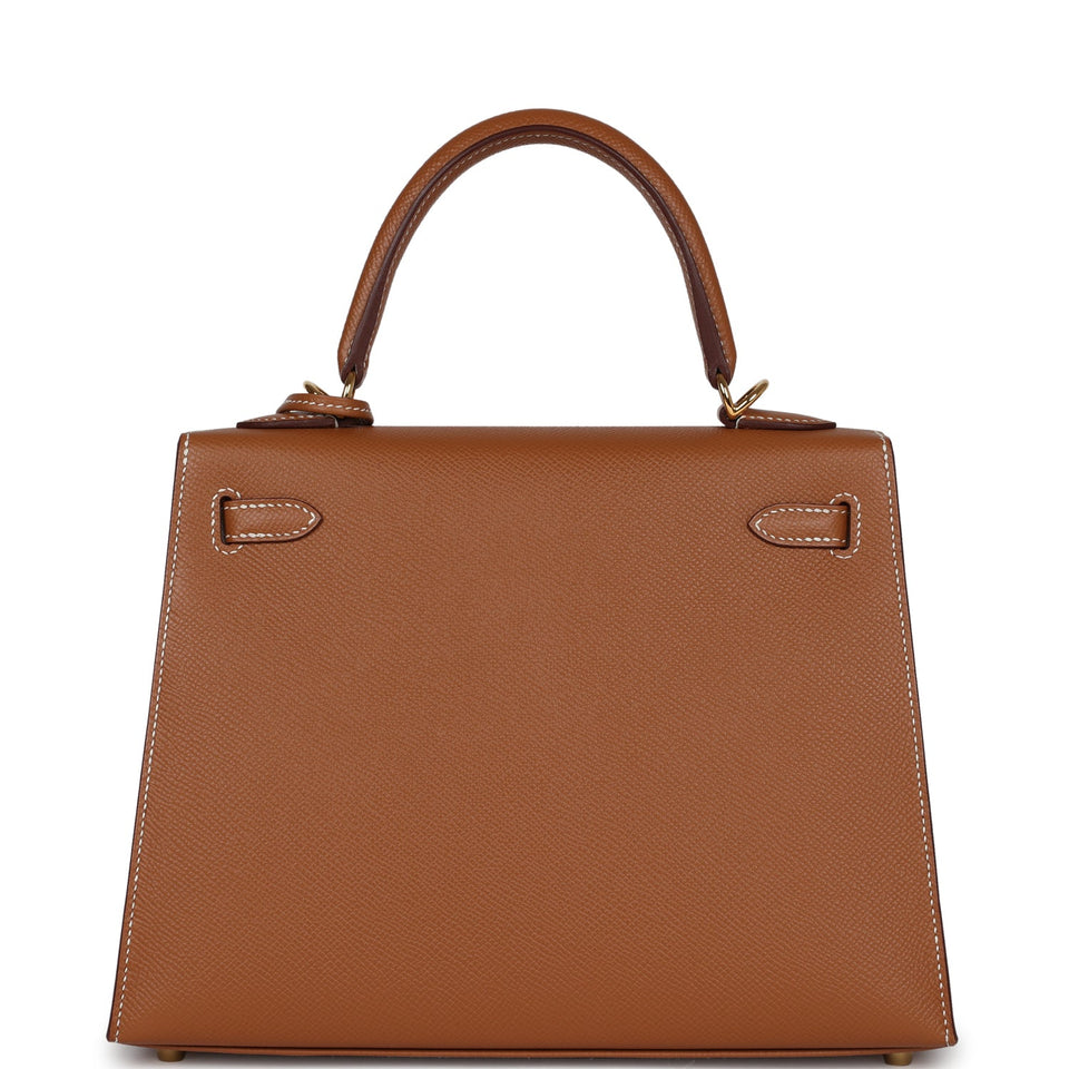 New Hermes Kelly Sellier 25 Gold Epsom Gold Hardware