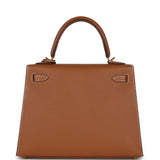 New Hermes Kelly Sellier 25 Gold Epsom Gold Hardware