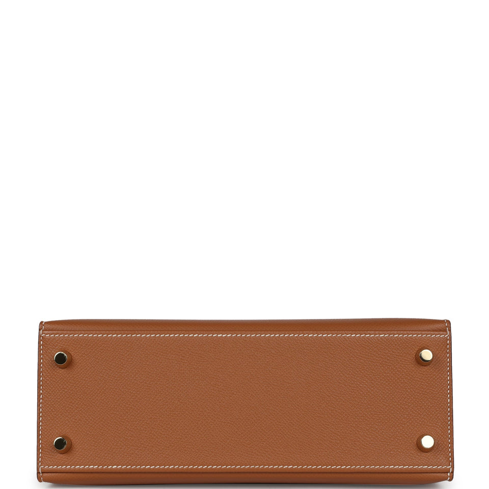New Hermes Kelly Sellier 25 Gold Epsom Gold Hardware