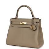 Hermes Kelly Retourne 28 Beige Marfa Clemence Gold Hardware