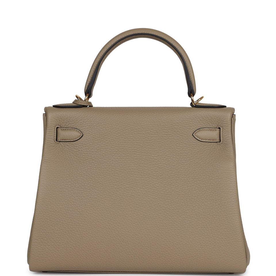 Hermes Kelly Retourne 28 Beige Marfa Clemence Gold Hardware