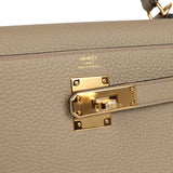 Hermes Kelly Retourne 28 Beige Marfa Clemence Gold Hardware
