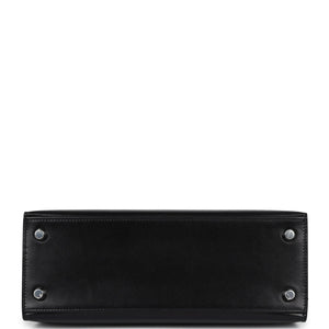 Hermes Kelly Sellier 25 Black Box Palladium Hardware