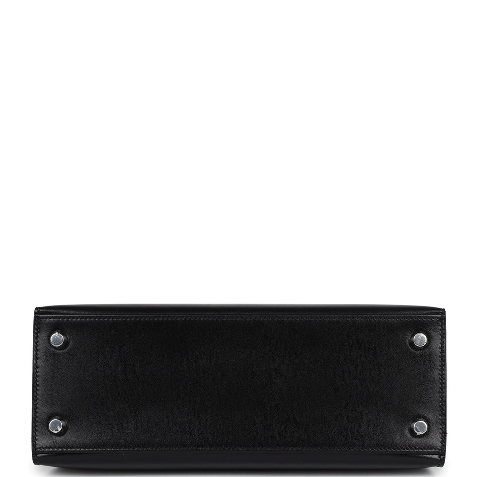 Hermes Kelly Sellier 25 Black Box Palladium Hardware