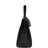 Hermes Kelly Sellier 25 Black Epsom Gold Hardware