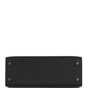 Hermes Kelly Sellier 25 Black Epsom Gold Hardware