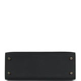 Hermes Kelly Sellier 25 Black Epsom Gold Hardware