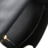 Hermes Kelly Sellier 25 Black Epsom Gold Hardware