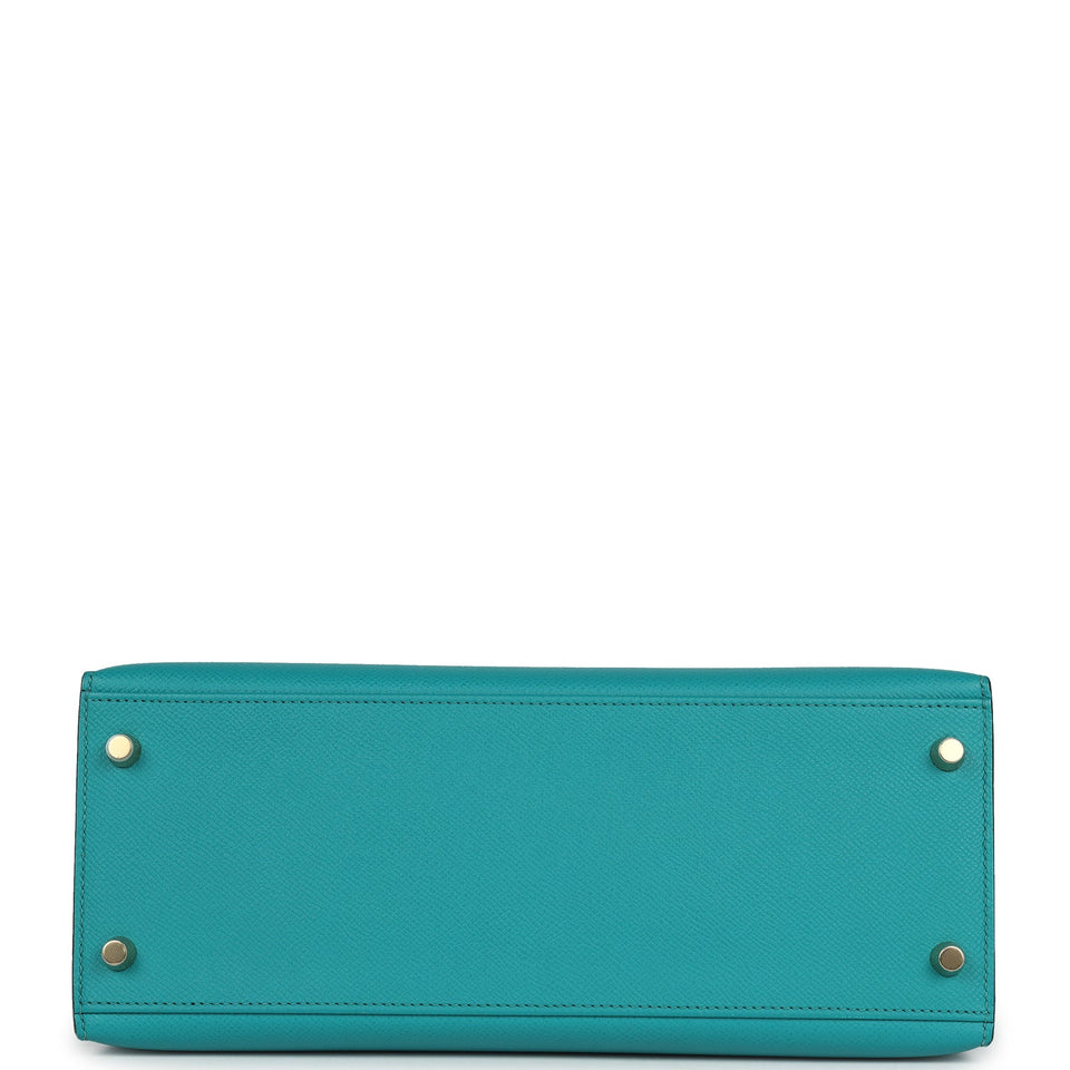 Hermes Kelly Sellier 28 Vert Verone Epsom Gold Hardware