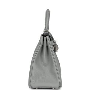 Hermes Kelly Retourne 28 Gris Mouette Togo Palladium Hardware