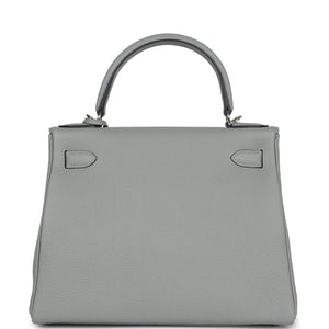 Hermes Kelly Retourne 28 Gris Mouette Togo Palladium Hardware