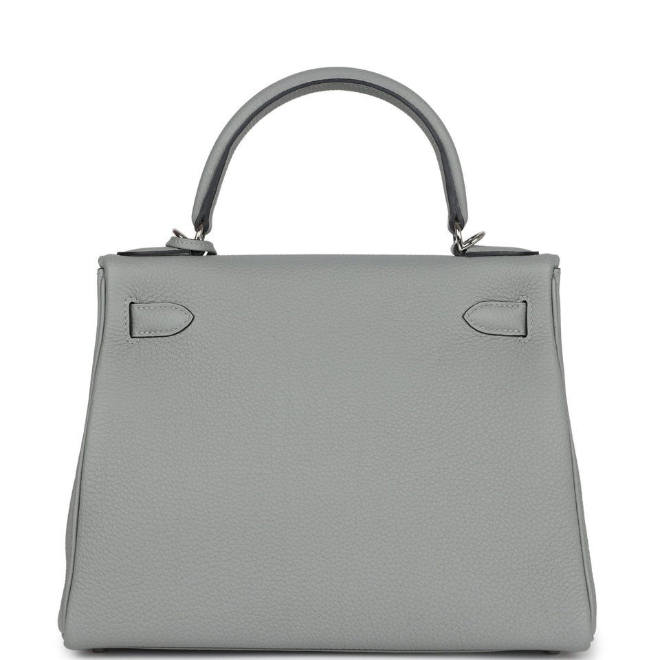 Hermes Kelly Retourne 28 Gris Mouette Togo Palladium Hardware