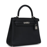 Hermes Kelly Retourne 25 Black Togo Palladium Hardware