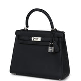 Hermes Kelly Retourne 25 Black Togo Palladium Hardware