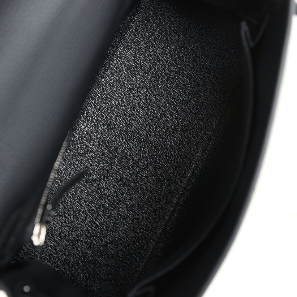 Hermes Kelly Retourne 25 Black Togo Palladium Hardware