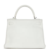 Hermes Kelly Retourne 28 White Clemence Palladium Hardware