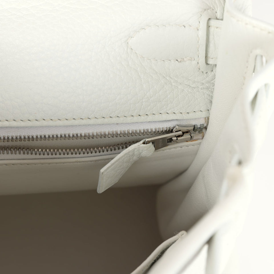 Hermes Kelly Retourne 28 White Clemence Palladium Hardware