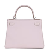 New Hermes Kelly Retourne 28 Mauve Pale Clemence Palladium Hardware