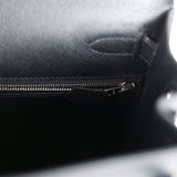 New Hermes Kelly Sellier 28 Black Epsom Palladium Hardware
