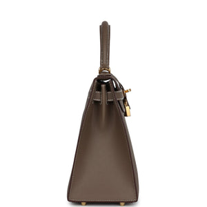 Hermes Kelly Sellier 28 Etoupe Epsom Gold Hardware