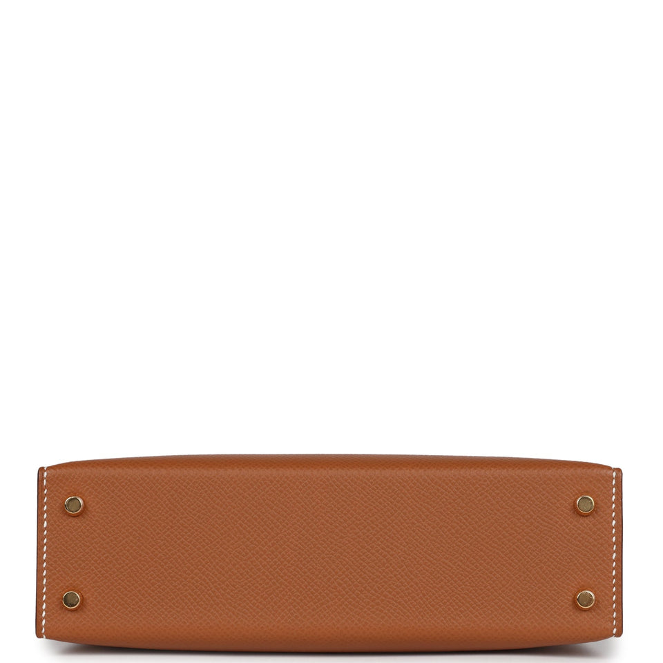 Hermes Kelly Sellier 20 Gold Epsom Gold Hardware