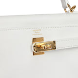 Hermes Kelly Retourne 25 New White Swift Gold Hardware