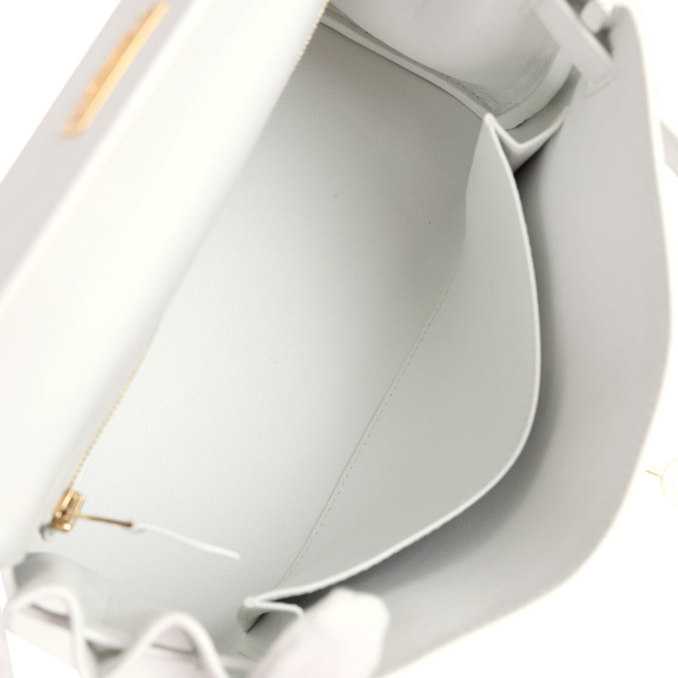 Hermes Kelly Retourne 25 New White Swift Gold Hardware