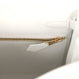 Hermes Kelly Retourne 25 New White Swift Gold Hardware