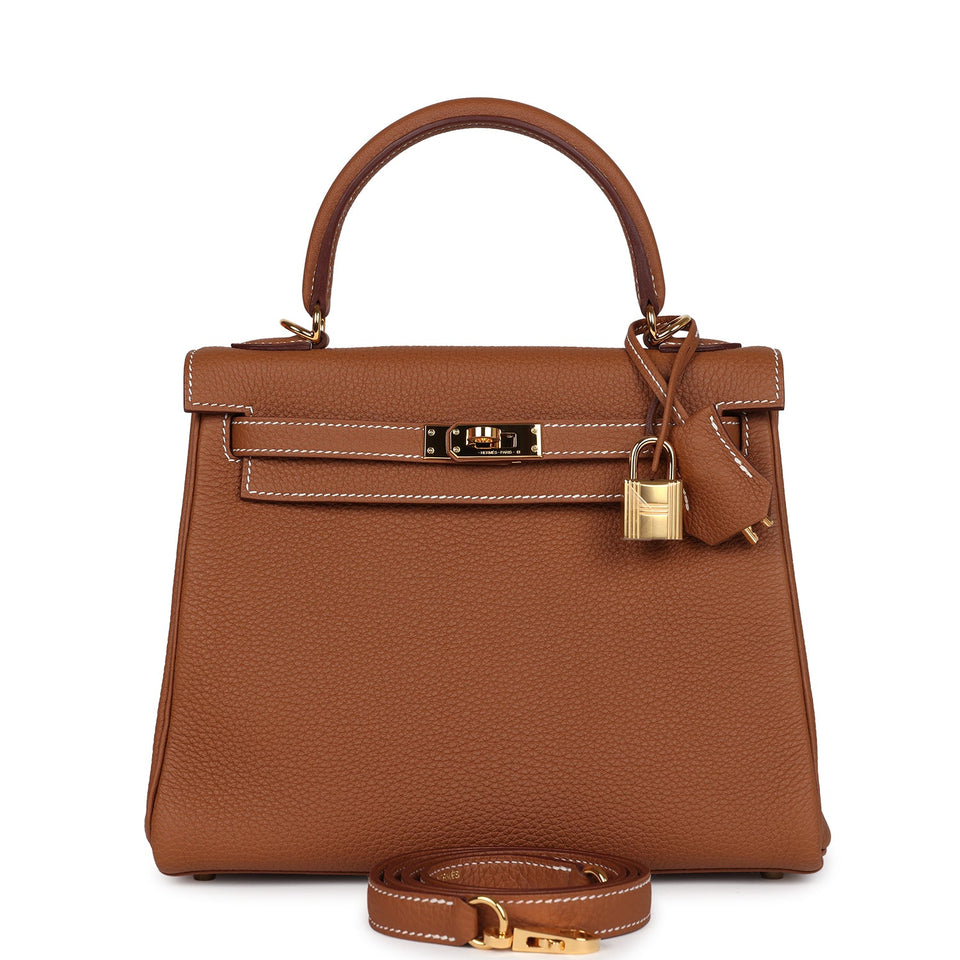 New Hermes Kelly Retourne 25 Gold Togo Gold Hardware