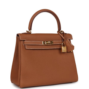 New Hermes Kelly Retourne 25 Gold Togo Gold Hardware