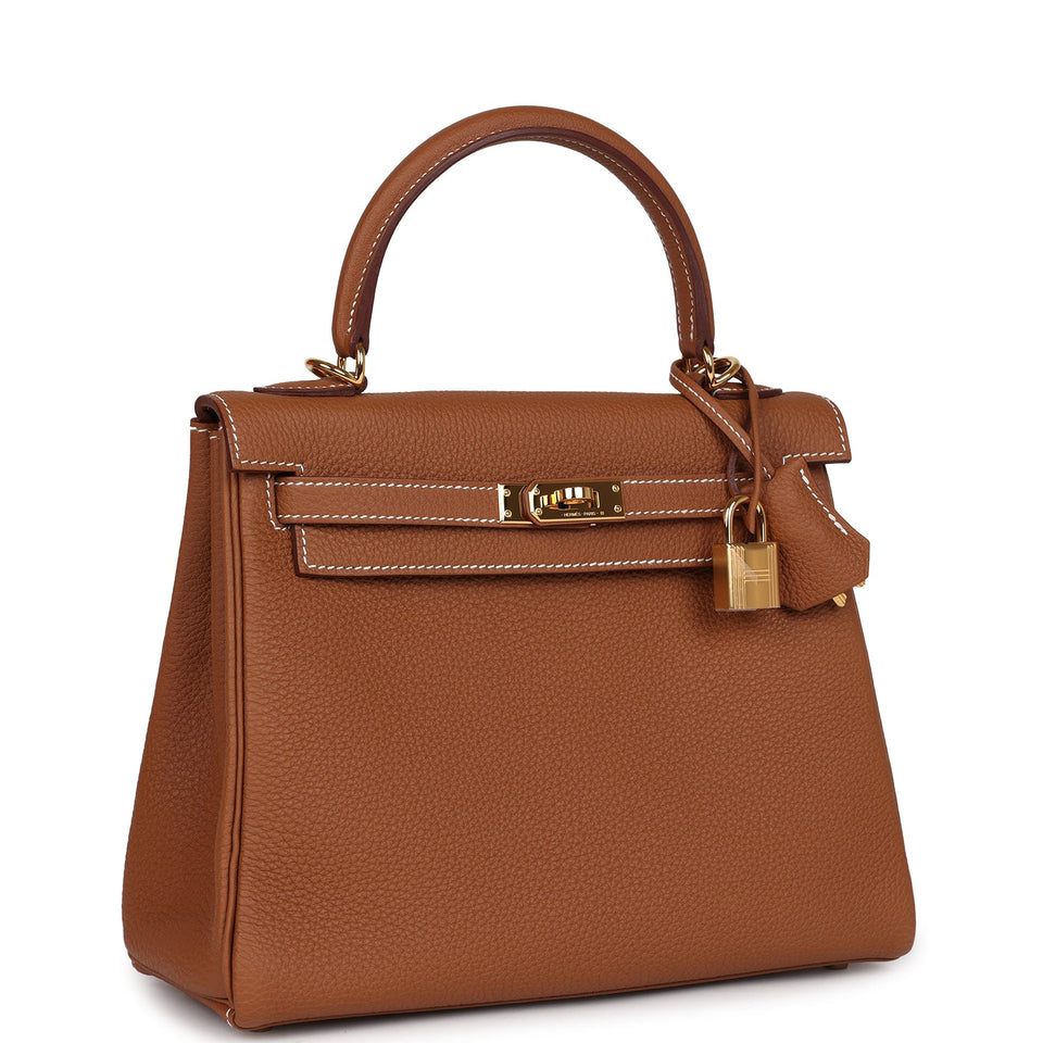 New Hermes Kelly Retourne 25 Gold Togo Gold Hardware