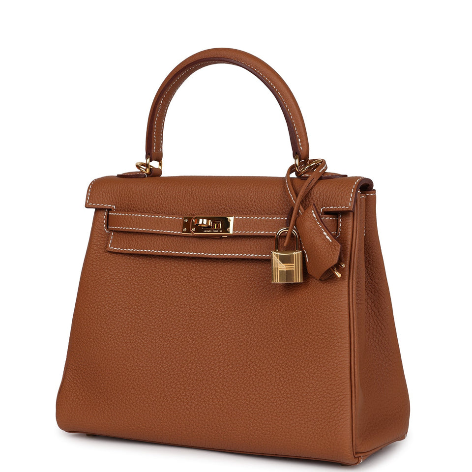 New Hermes Kelly Retourne 25 Gold Togo Gold Hardware