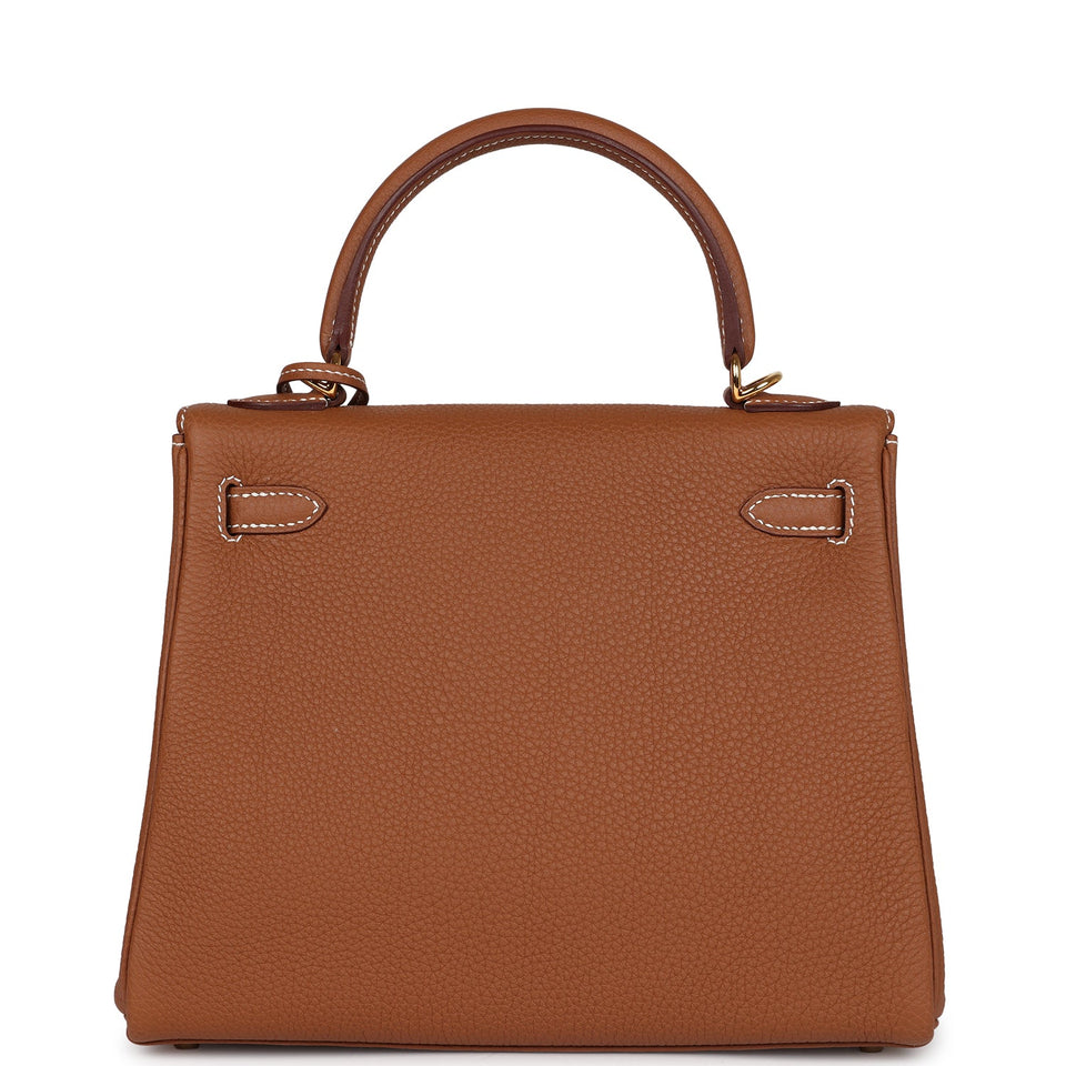 New Hermes Kelly Retourne 25 Gold Togo Gold Hardware