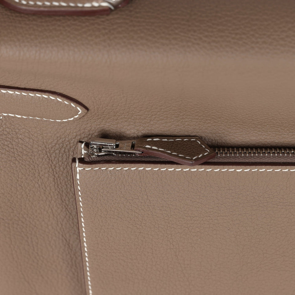 Hermes Kelly 42 Maxi Etoupe Togo Palladium Hardware