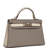 Hermes Special Order (HSS) Kelly Sellier 20 Craie and Gris Asphalte Epsom Permabrass Hardware