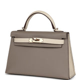 Hermes Special Order (HSS) Kelly Sellier 20 Craie and Gris Asphalte Epsom Permabrass Hardware
