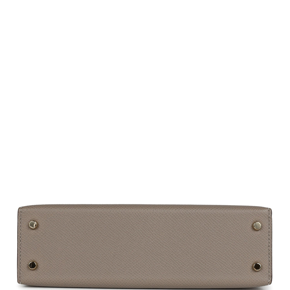 Hermes Special Order (HSS) Kelly Sellier 20 Craie and Gris Asphalte Epsom Permabrass Hardware