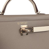 Hermes Special Order (HSS) Kelly Sellier 20 Craie and Gris Asphalte Epsom Permabrass Hardware